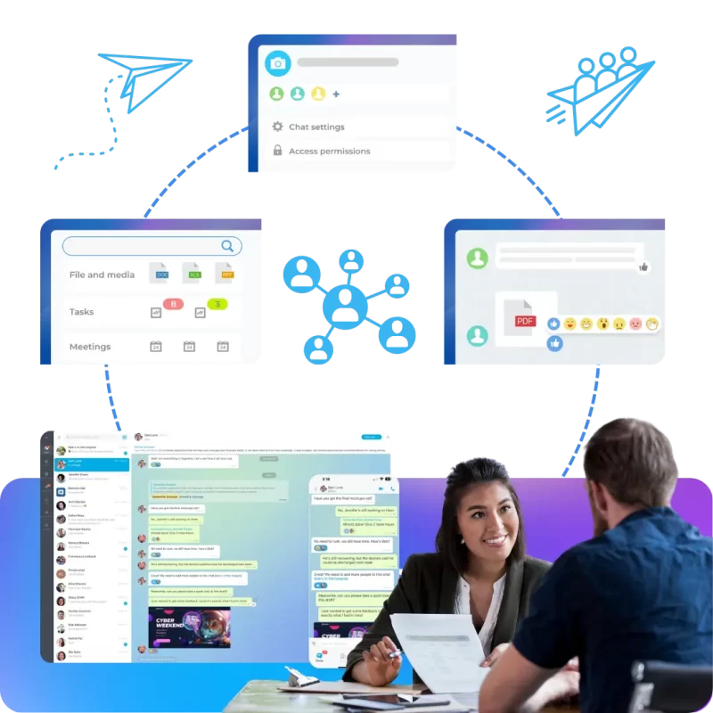 Bitrix24 task management software interface showing real-time task tracking